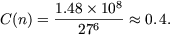        1.48 108
C(n) = ---276---  ~~  0.4.